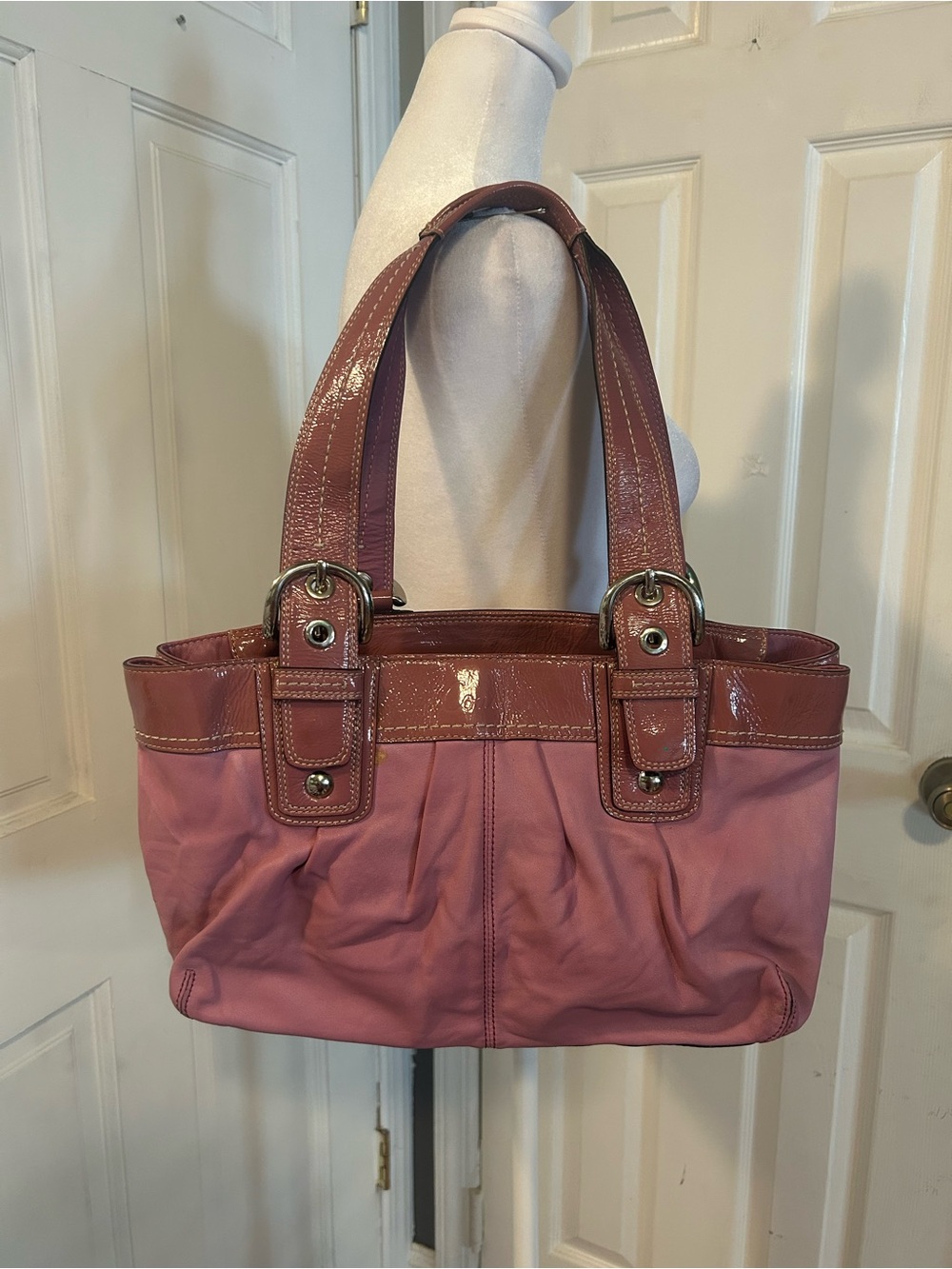 Coach SoHo 2010 Pink Pleated Shoulder Bag